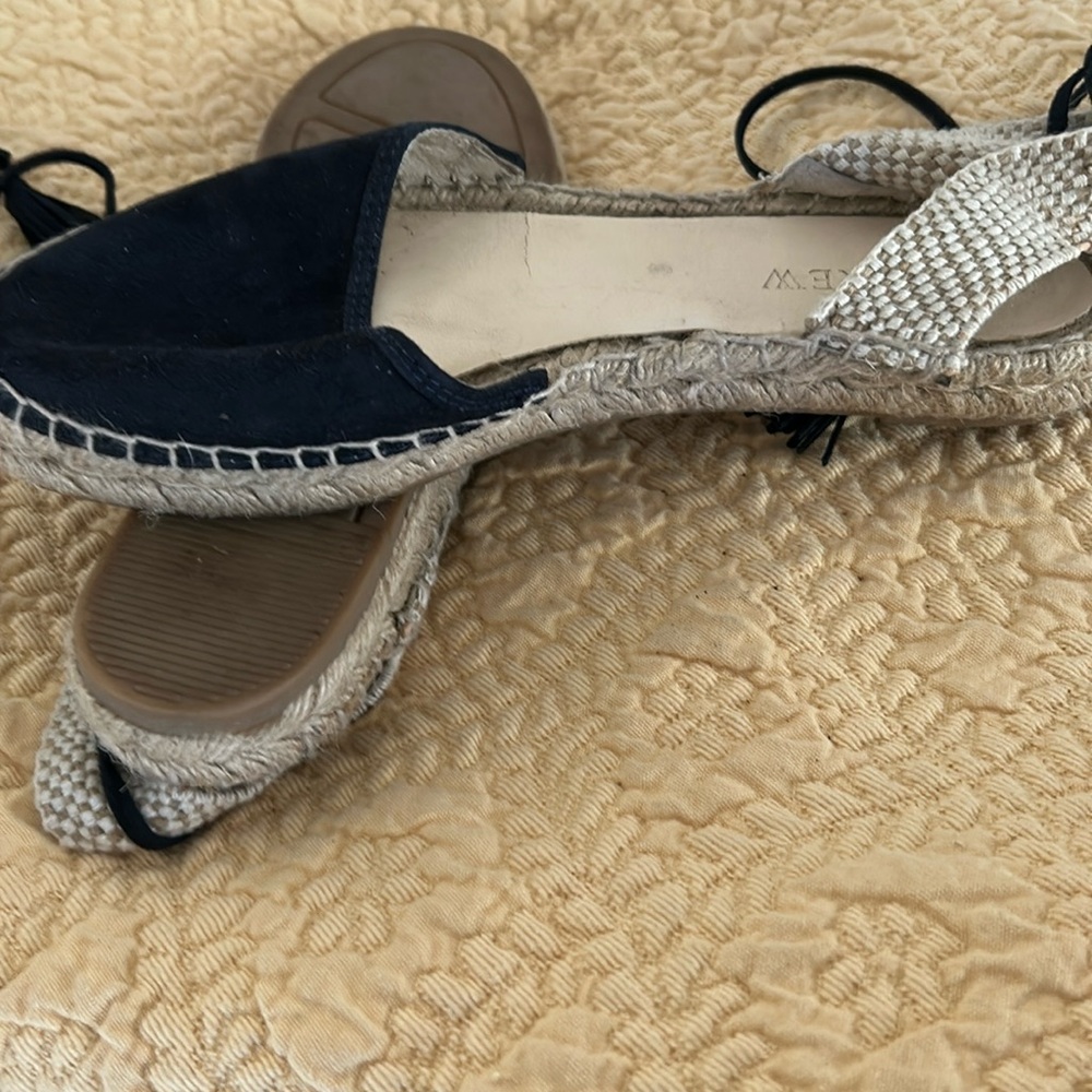 J. Crew Navy and Beige Espadrilles